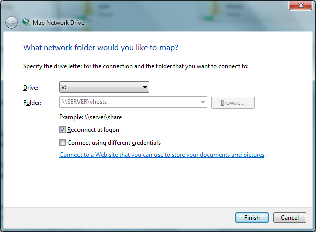 Win7, Samba, Map network drive